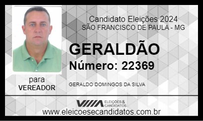 Candidato GERALDÃO 2024 - SÃO FRANCISCO DE PAULA - Eleições