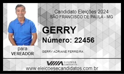 Candidato GERRY 2024 - SÃO FRANCISCO DE PAULA - Eleições