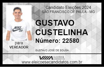 Candidato GUSTAVO CUSTELINHA 2024 - SÃO FRANCISCO DE PAULA - Eleições