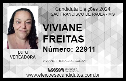 Candidato VIVIANE FREITAS 2024 - SÃO FRANCISCO DE PAULA - Eleições