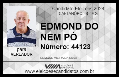 Candidato EDMOND DO NEM PÓ 2024 - CAETANÓPOLIS - Eleições