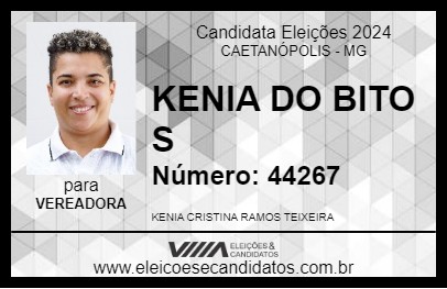 Candidato KENIA DO BITO S 2024 - CAETANÓPOLIS - Eleições