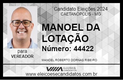 Candidato MANOEL DA LOTAÇÃO 2024 - CAETANÓPOLIS - Eleições