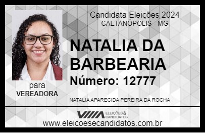 Candidato NATALIA DA BARBEARIA 2024 - CAETANÓPOLIS - Eleições