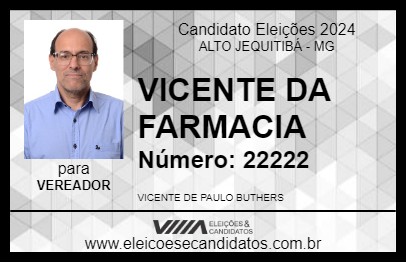 Candidato VICENTE DA FARMACIA  2024 - ALTO JEQUITIBÁ - Eleições