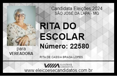 Candidato RITA DO ESCOLAR 2024 - SÃO JOSÉ DA LAPA - Eleições