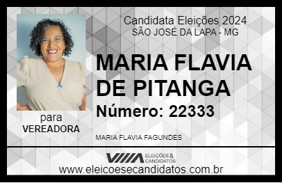 Candidato MARIA FLAVIA DE PITANGA 2024 - SÃO JOSÉ DA LAPA - Eleições