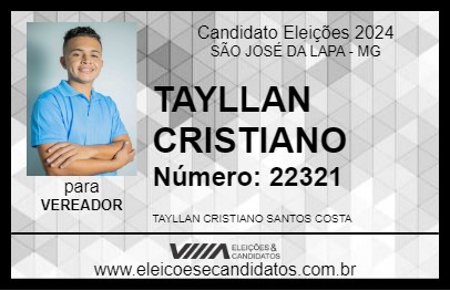 Candidato TAYLLAN CRISTIANO 2024 - SÃO JOSÉ DA LAPA - Eleições