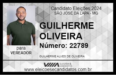 Candidato GUILHERME OLIVEIRA 2024 - SÃO JOSÉ DA LAPA - Eleições