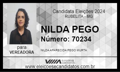 Candidato NILDA PEGO 2024 - RUBELITA - Eleições