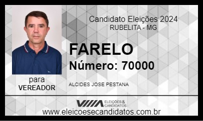 Candidato FARELO 2024 - RUBELITA - Eleições