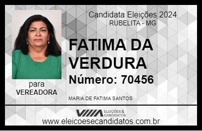 Candidato FATIMA DA VERDURA 2024 - RUBELITA - Eleições