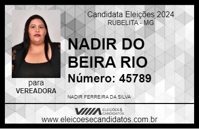 Candidato NADIR DO BEIRA RIO 2024 - RUBELITA - Eleições