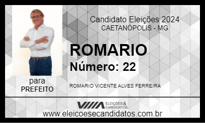 Candidato ROMARIO 2024 - CAETANÓPOLIS - Eleições