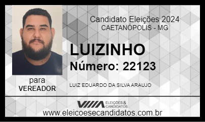 Candidato LUIZINHO 2024 - CAETANÓPOLIS - Eleições