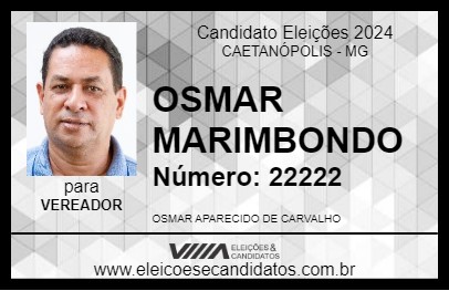 Candidato OSMAR MARIMBONDO 2024 - CAETANÓPOLIS - Eleições