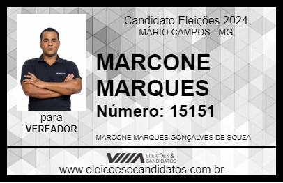 Candidato MARCONE MARQUES 2024 - MÁRIO CAMPOS - Eleições