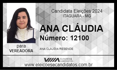 Candidato ANA CLÁUDIA 2024 - ITAGUARA - Eleições