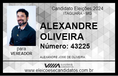 Candidato ALEXANDRE OLIVEIRA  2024 - ITAGUARA - Eleições