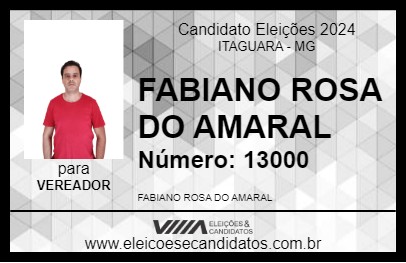 Candidato FABIANO ROSA DO AMARAL 2024 - ITAGUARA - Eleições