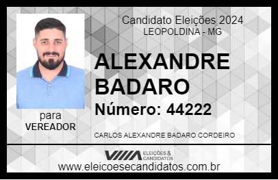 Candidato ALEXANDRE BADARO 2024 - LEOPOLDINA - Eleições