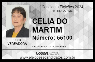 Candidato CELIA DO MARTIM 2024 - ITUTINGA - Eleições