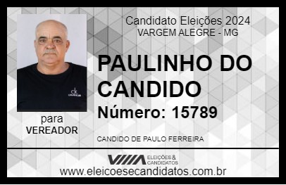 Candidato PAULINHO DO CANDIDO 2024 - VARGEM ALEGRE - Eleições