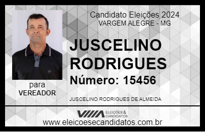 Candidato JUSCELINO RODRIGUES 2024 - VARGEM ALEGRE - Eleições