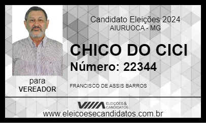 Candidato CHICO DO CICI 2024 - AIURUOCA - Eleições