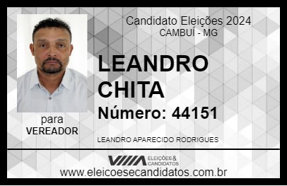 Candidato LEANDRO CHITA 2024 - CAMBUÍ - Eleições