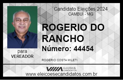 Candidato ROGERIO DO RANCHO 2024 - CAMBUÍ - Eleições