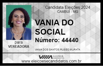 Candidato VANIA DO SOCIAL 2024 - CAMBUÍ - Eleições