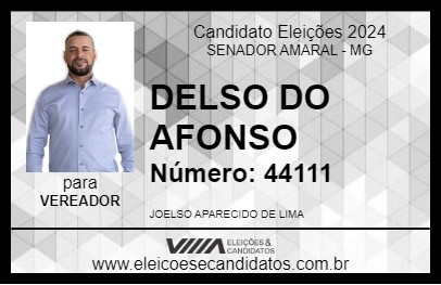 Candidato DELSO DO AFONSO 2024 - SENADOR AMARAL - Eleições