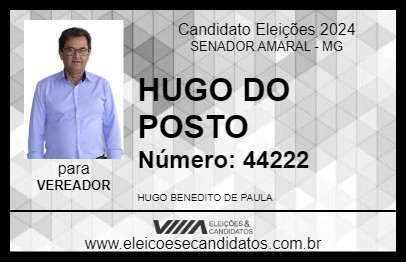 Candidato HUGO DO POSTO 2024 - SENADOR AMARAL - Eleições