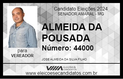 Candidato ALMEIDA DA POUSADA 2024 - SENADOR AMARAL - Eleições