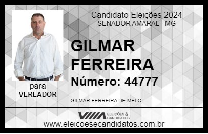 Candidato GILMAR FERREIRA 2024 - SENADOR AMARAL - Eleições