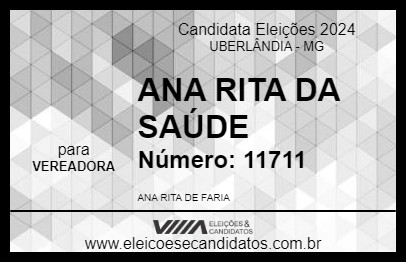 Candidato ANA RITA DA SAÚDE 2024 - UBERLÂNDIA - Eleições