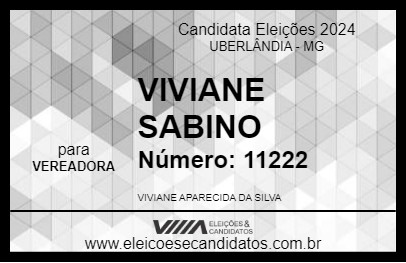 Candidato VIVIANE SABINO 2024 - UBERLÂNDIA - Eleições