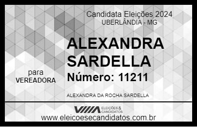 Candidato ALEXANDRA SARDELLA 2024 - UBERLÂNDIA - Eleições