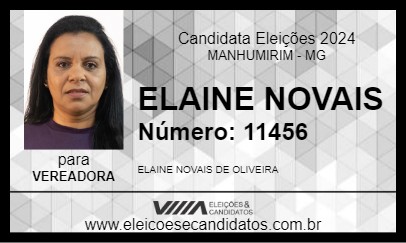 Candidato ELAINE NOVAIS 2024 - MANHUMIRIM - Eleições