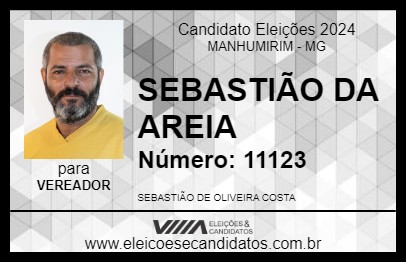 Candidato SEBASTIÃO DA AREIA 2024 - MANHUMIRIM - Eleições