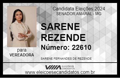 Candidato SARENE REZENDE 2024 - SENADOR AMARAL - Eleições