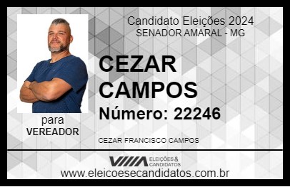 Candidato CEZAR CAMPOS 2024 - SENADOR AMARAL - Eleições