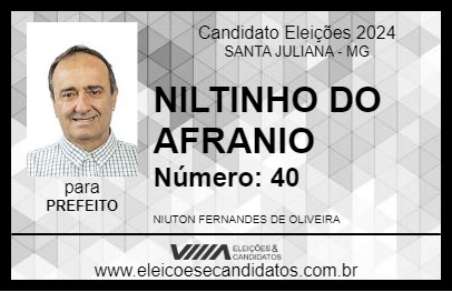 Candidato NILTINHO DO AFRANIO 2024 - SANTA JULIANA - Eleições