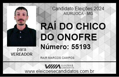 Candidato RAÍ DO CHICO DO ONOFRE 2024 - AIURUOCA - Eleições