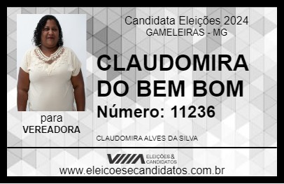 Candidato CLAUDOMIRA DO BEM BOM 2024 - GAMELEIRAS - Eleições