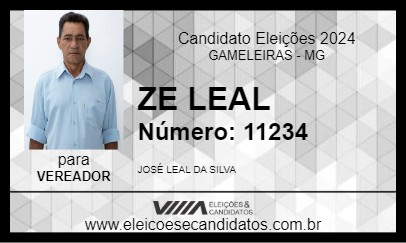 Candidato ZE LEAL 2024 - GAMELEIRAS - Eleições