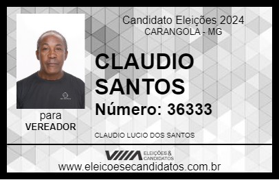 Candidato CLAUDIO SANTOS 2024 - CARANGOLA - Eleições