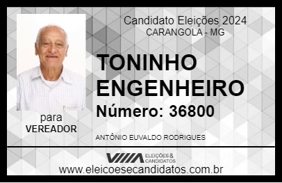 Candidato TONINHO ENGENHEIRO 2024 - CARANGOLA - Eleições