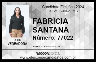 Candidato FABRÍCIA SANTANA 2024 - TUPACIGUARA - Eleições